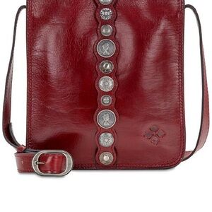 Patricia Nash Red Crossbody Bag with Silver Accents